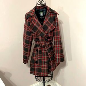 Beautiful Coat Striped/Checkered Pattern Size S